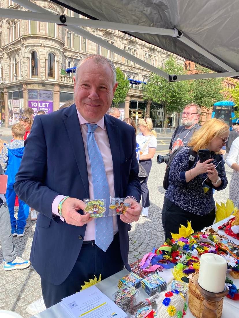 Conor Burns (left), Minister of State for Northern Ireland